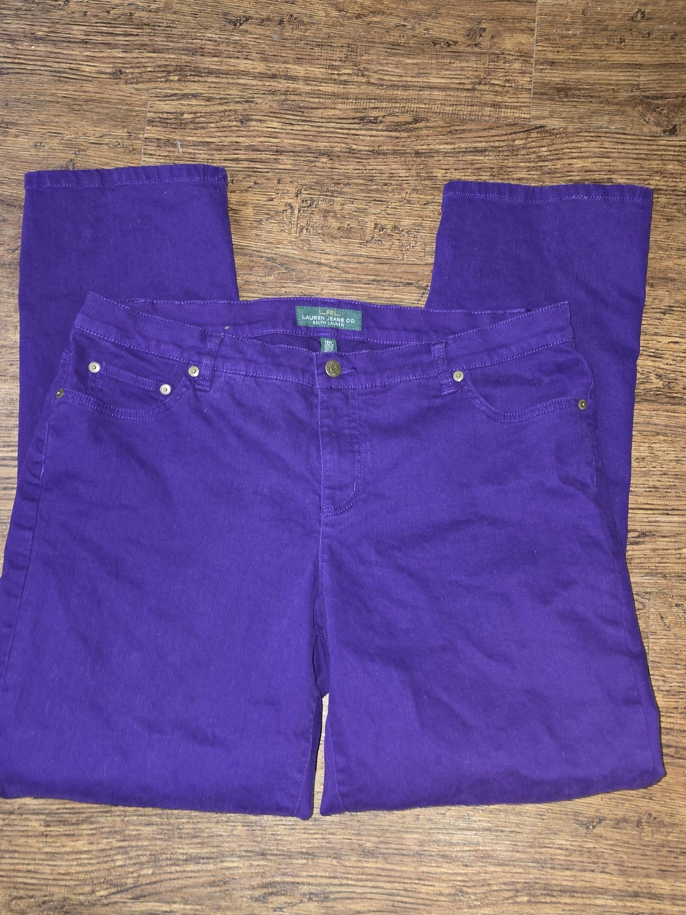 Lauren Ralph Lauren Vibrant Purple Straight-Leg Jeans